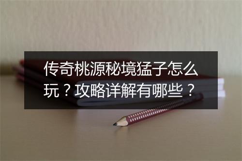 传奇桃源秘境猛子怎么玩？攻略详解有哪些？