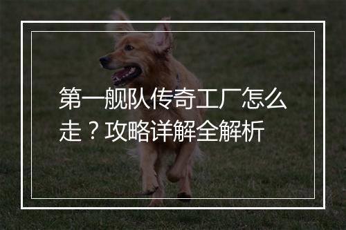 第一舰队传奇工厂怎么走？攻略详解全解析