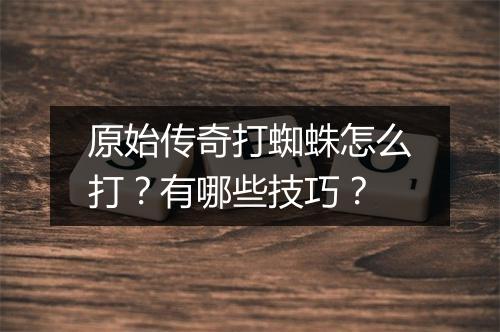 原始传奇打蜘蛛怎么打？有哪些技巧？