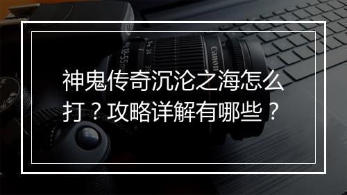 神鬼传奇沉沦之海怎么打？攻略详解有哪些？