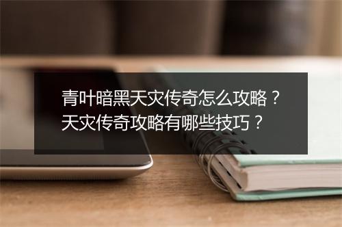 青叶暗黑天灾传奇怎么攻略？天灾传奇攻略有哪些技巧？