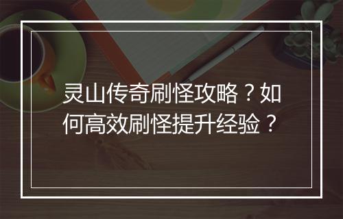 灵山传奇刷怪攻略？如何高效刷怪提升经验？