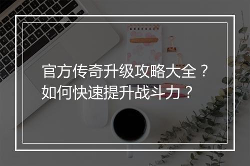 官方传奇升级攻略大全？如何快速提升战斗力？