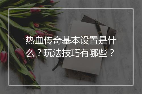 热血传奇基本设置是什么？玩法技巧有哪些？