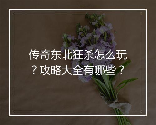 传奇东北狂杀怎么玩？攻略大全有哪些？