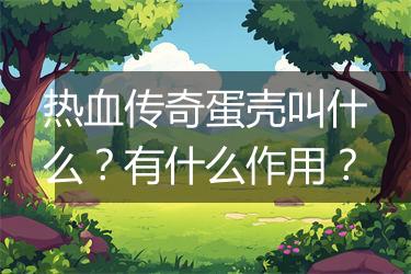 热血传奇蛋壳叫什么？有什么作用？
