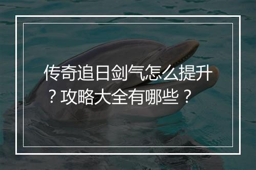 传奇追日剑气怎么提升？攻略大全有哪些？