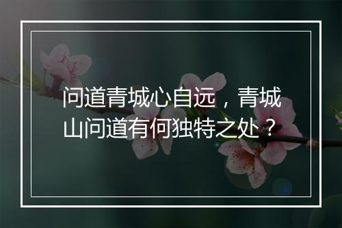 问道青城心自远，青城山问道有何独特之处？