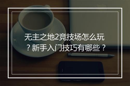 无主之地2竞技场怎么玩?新手入门技巧有哪些?