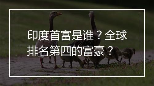 印度首富是谁？全球排名第四的富豪？