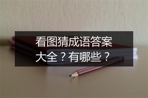 看图猜成语答案大全？有哪些？