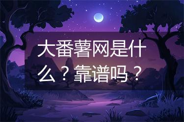 大番薯网是什么？靠谱吗？