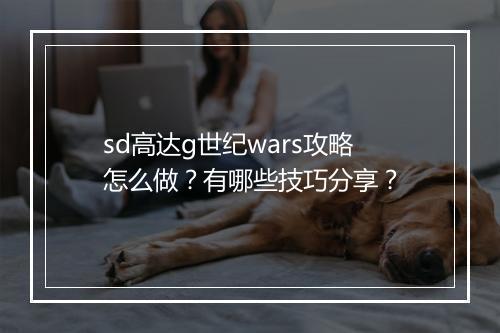 sd高达g世纪wars攻略怎么做？有哪些技巧分享？