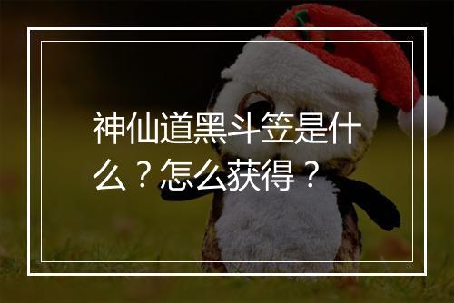 神仙道黑斗笠是什么？怎么获得？