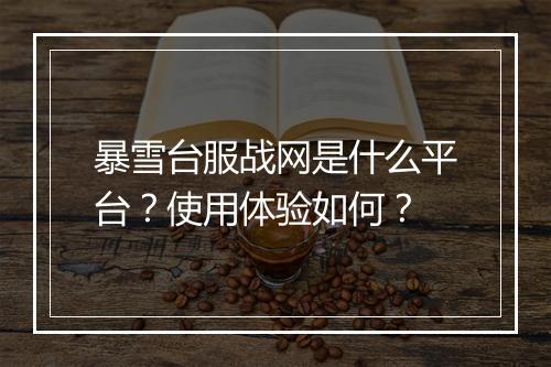 暴雪台服战网是什么平台？使用体验如何？