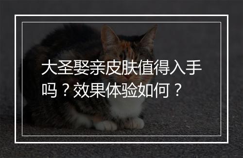 大圣娶亲皮肤值得入手吗？效果体验如何？