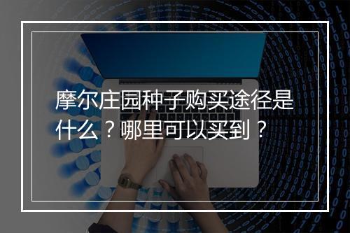 摩尔庄园种子购买途径是什么？哪里可以买到？