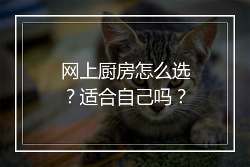 网上厨房怎么选？适合自己吗？