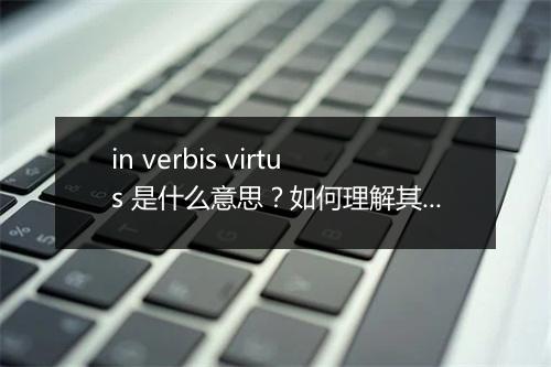 in verbis virtus 是什么意思？如何理解其内涵？
