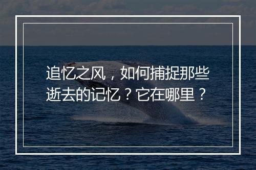 追忆之风，如何捕捉那些逝去的记忆？它在哪里？