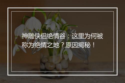 神雕侠侣绝情谷：这里为何被称为绝情之地？原因揭秘！
