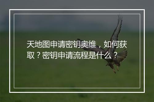 天地图申请密钥奥维，如何获取？密钥申请流程是什么？