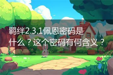 羁绊2.3.1佩恩密码是什么？这个密码有何含义？