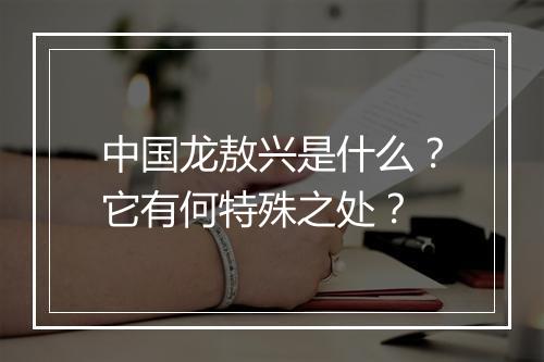 中国龙敖兴是什么？它有何特殊之处？