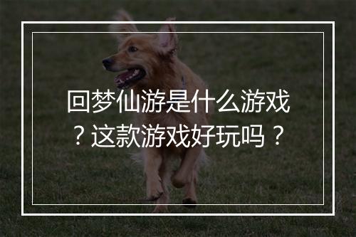 回梦仙游是什么游戏？这款游戏好玩吗？