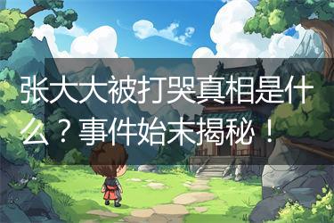张大大被打哭真相是什么？事件始末揭秘！