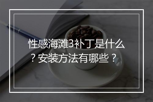 性感海滩3补丁是什么？安装方法有哪些？