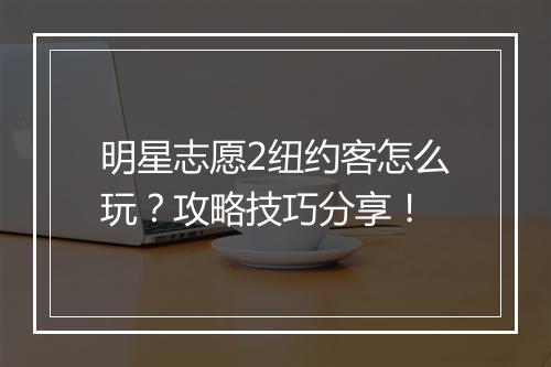 明星志愿2纽约客怎么玩？攻略技巧分享！
