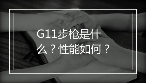 G11步枪是什么？性能如何？