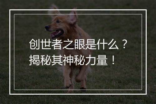 创世者之眼是什么？揭秘其神秘力量！