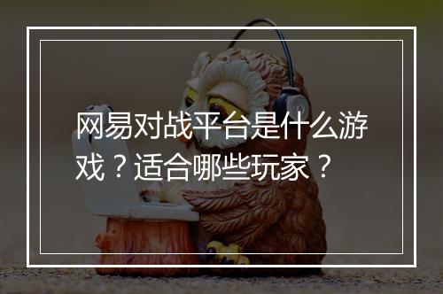 网易对战平台是什么游戏？适合哪些玩家？