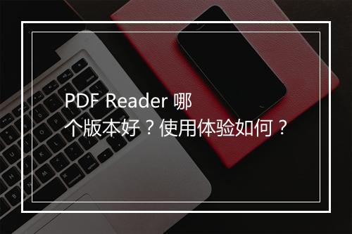PDF Reader 哪个版本好？使用体验如何？