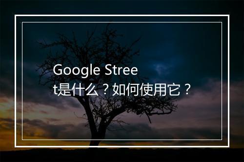 Google Street是什么？如何使用它？