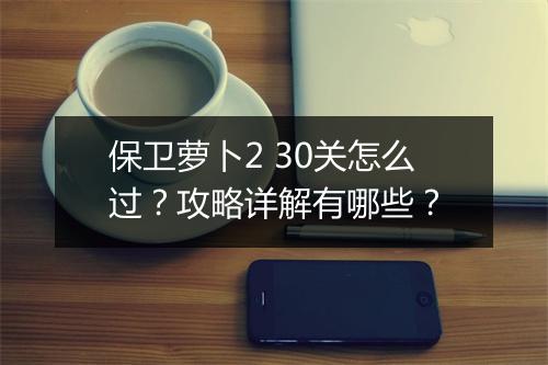保卫萝卜2 30关怎么过？攻略详解有哪些？