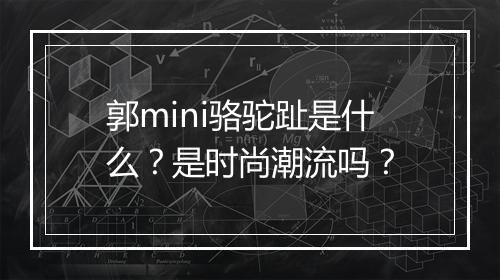 郭mini骆驼趾是什么？是时尚潮流吗？