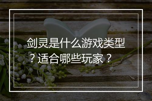 剑灵是什么游戏类型？适合哪些玩家？