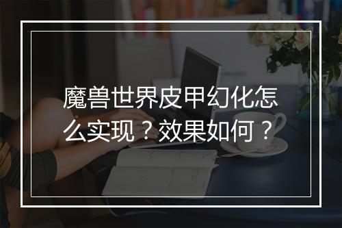 魔兽世界皮甲幻化怎么实现？效果如何？
