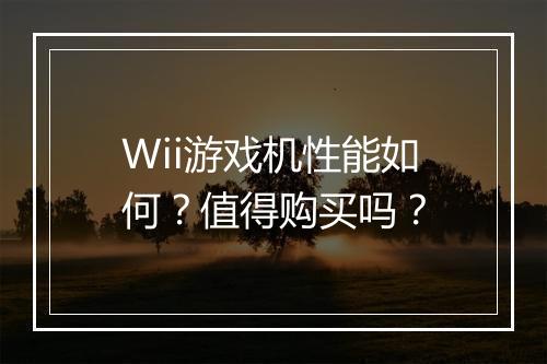 Wii游戏机性能如何？值得购买吗？