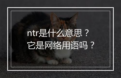 ntr是什么意思？它是网络用语吗？