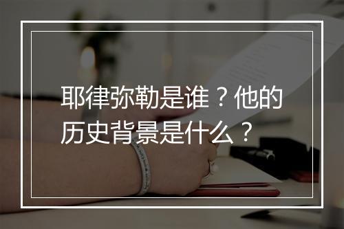 耶律弥勒是谁？他的历史背景是什么？