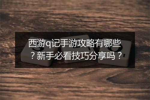 西游q记手游攻略有哪些？新手必看技巧分享吗？