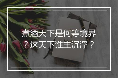 煮酒天下是何等境界？这天下谁主沉浮？