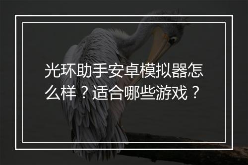光环助手安卓模拟器怎么样？适合哪些游戏？