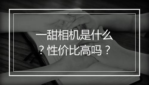一甜相机是什么？性价比高吗？