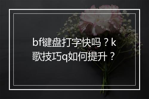 bf键盘打字快吗？k歌技巧q如何提升？
