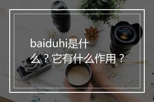 baiduhi是什么？它有什么作用？